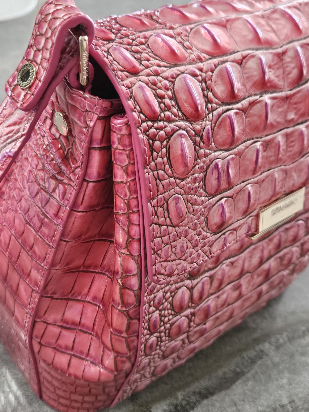 Brahmin Margo Coral Snapdragon Melbourne Leather Crossbody NWOT - Picture 4 of 12